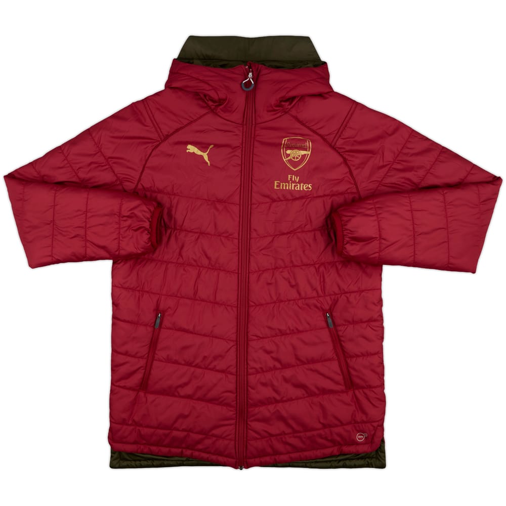 2017-18 Arsenal Puma Hooded Reversible Padded Jacket - 10/10 - (M)