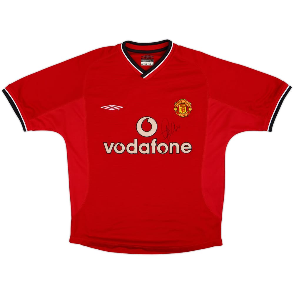 2000-02 Manchester United Signed Home Shirt - 9/10 - (Y)