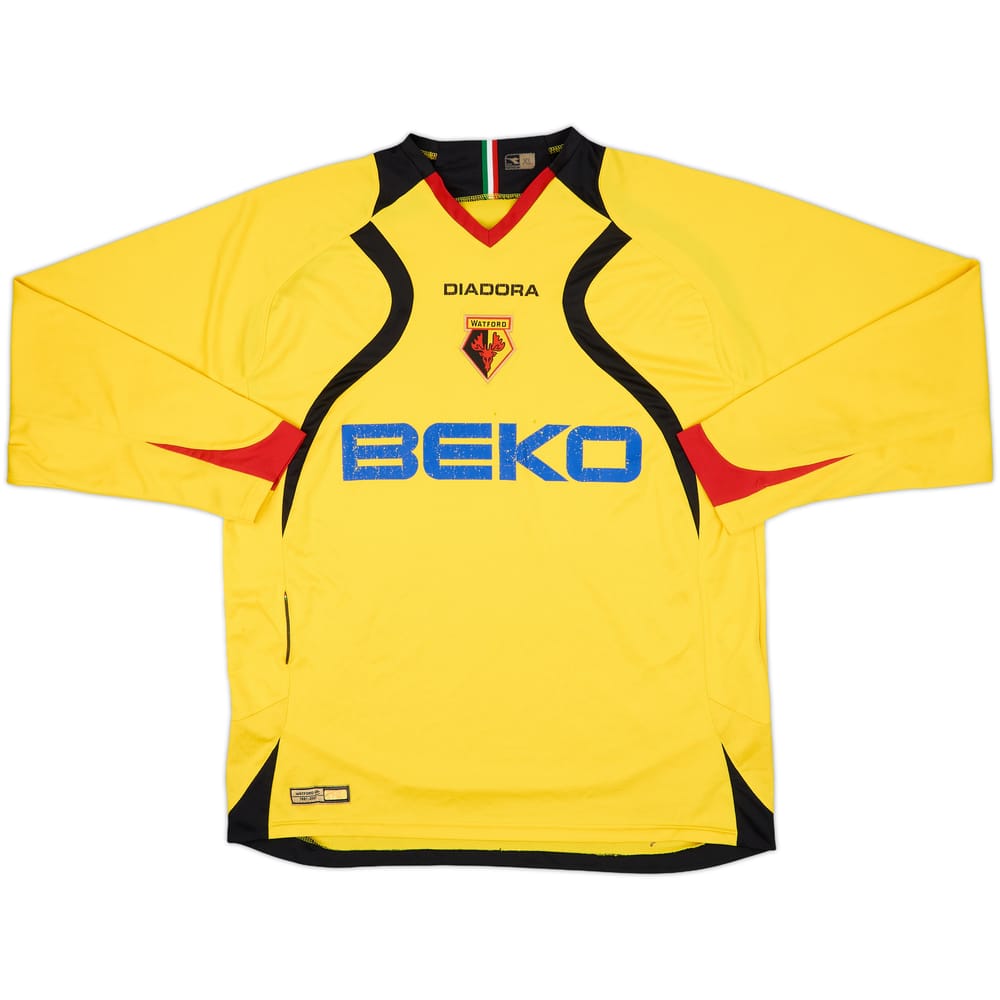 2007-08 Watford Home L/S Shirt - 5/10 - (XL)