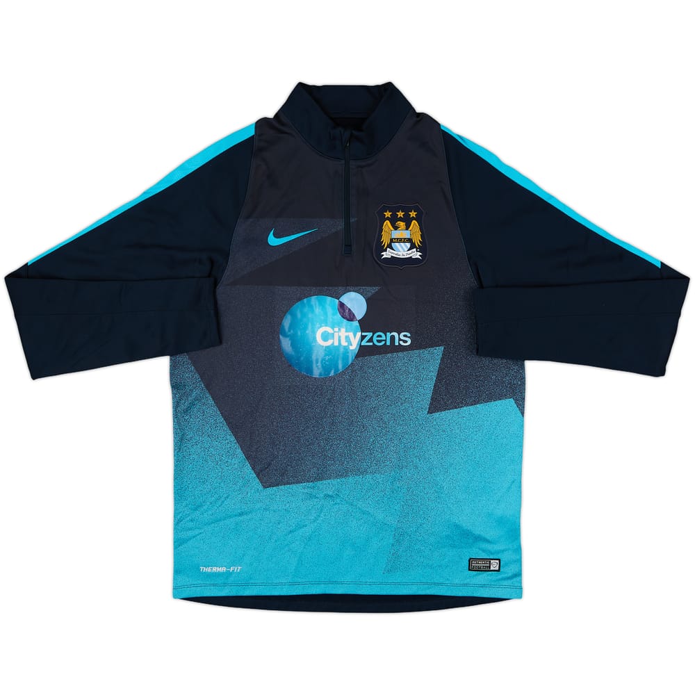 2015-16 Manchester City Nike 1/4 Zip Drill Top - 6/10 - (M)