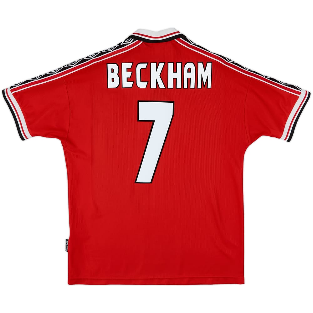 1998-00 Manchester United Home Shirt Beckham #7 - 7/10 - (L)