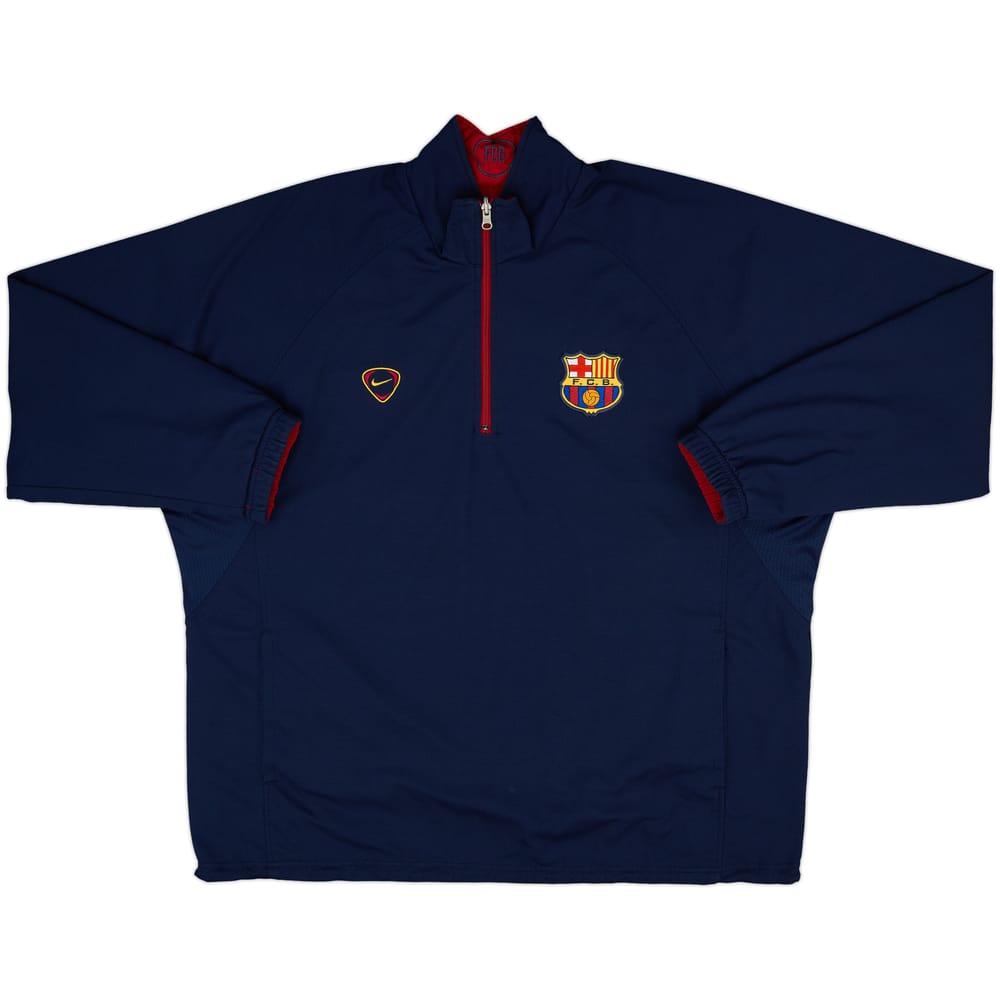 2000-02 Barcelona Nike Reversible 1/4 Zip Drill Top - 6/10 - (3XL)