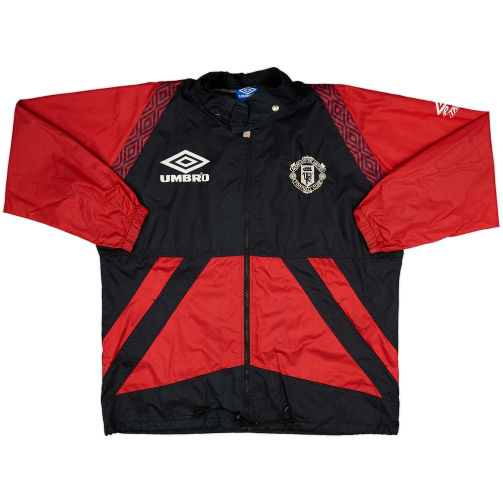 1994-96 Manchester United Umbro Hooded Rain Jacket - 8/10 - (L)