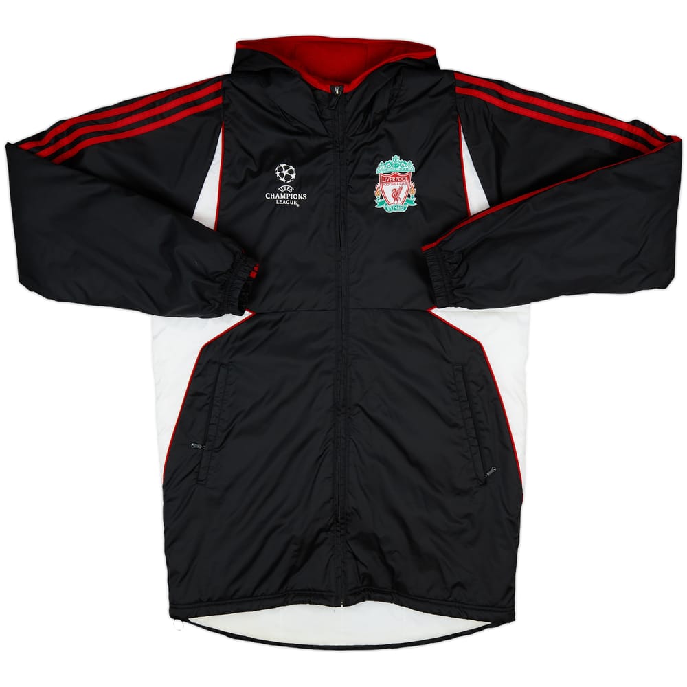 2007-08 Liverpool adidas CL Hooded Padded Bench Coat - 9/10 - (S)