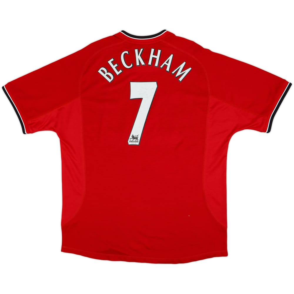 2000-02 Manchester United Home Shirt Beckham #7 - 7/10 - (XL)