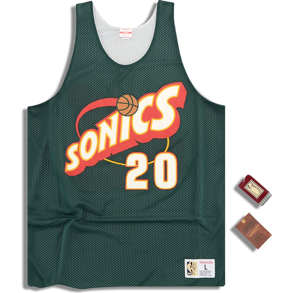 Mitchell & Ness - レア　MITCHELL & NESS SONICS Ｌ Amazon) Mitchell & Ness Seattle Sonics Payton #20 Reversible