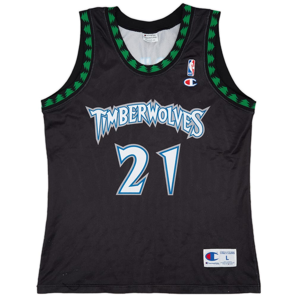 1998-07 Minnesota Timberwolves Garnett #21 Champion Alternate Jersey (Excellent) L
