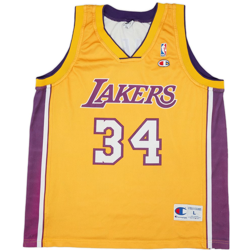 1999-04 LA Lakers O'Neal #34 Champion Home Jersey (Very Good) L