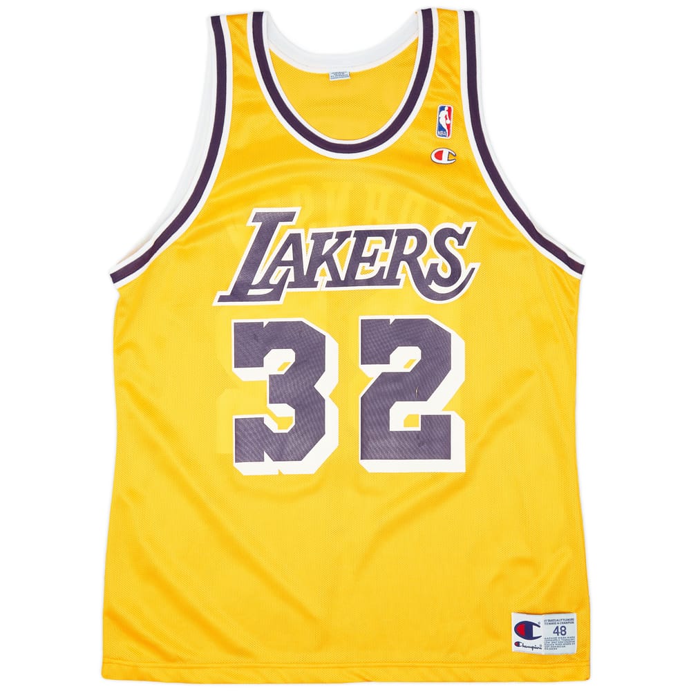1996 LA Lakers Johnson #32 Champion Home Jersey (Excellent) XL