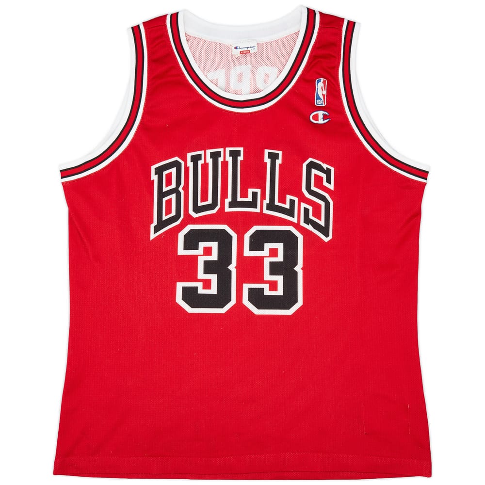 1991-98 Chicago Bulls Pippen #33 Champion Away Jersey (Excellent) XL
