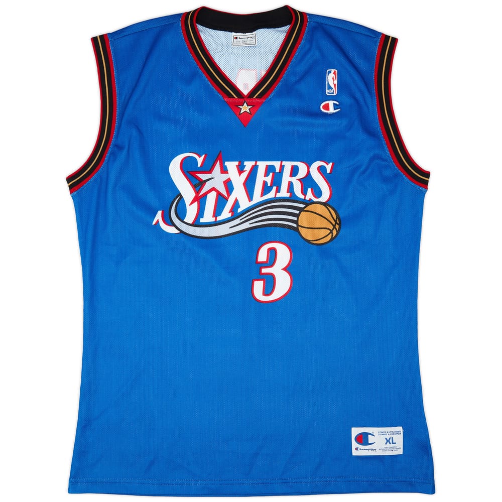 1999-00 Philadelphia 76ers Iverson #3 Champion Alternate Jersey (Excellent) XL