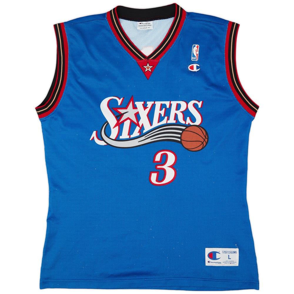 1999-00 Philadelphia 76ers Iverson #3 Champion Alternate Jersey (Very Good) L