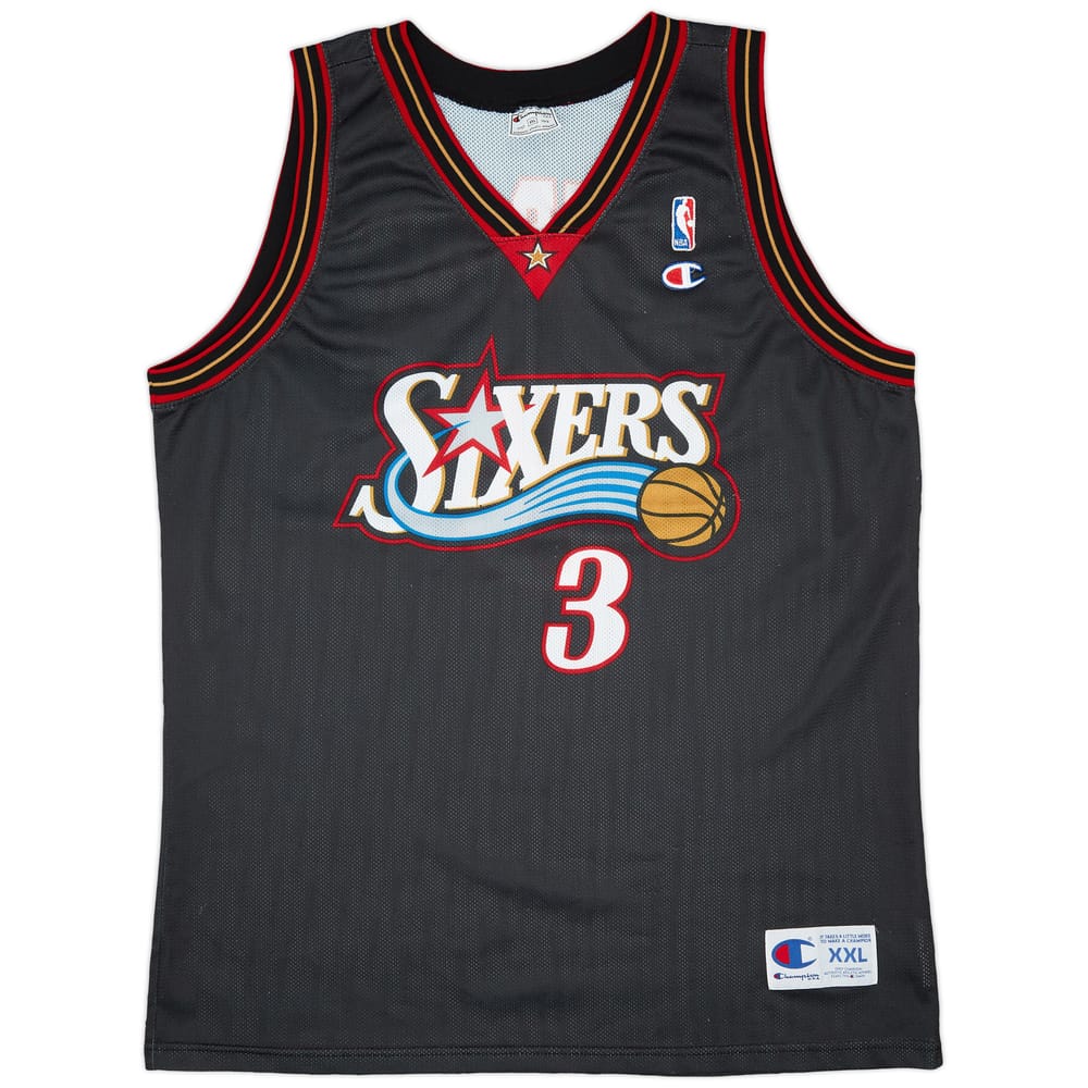 1998-00 Philadelphia 76ers Iverson #3 Champion Away Jersey (Excellent) XXL