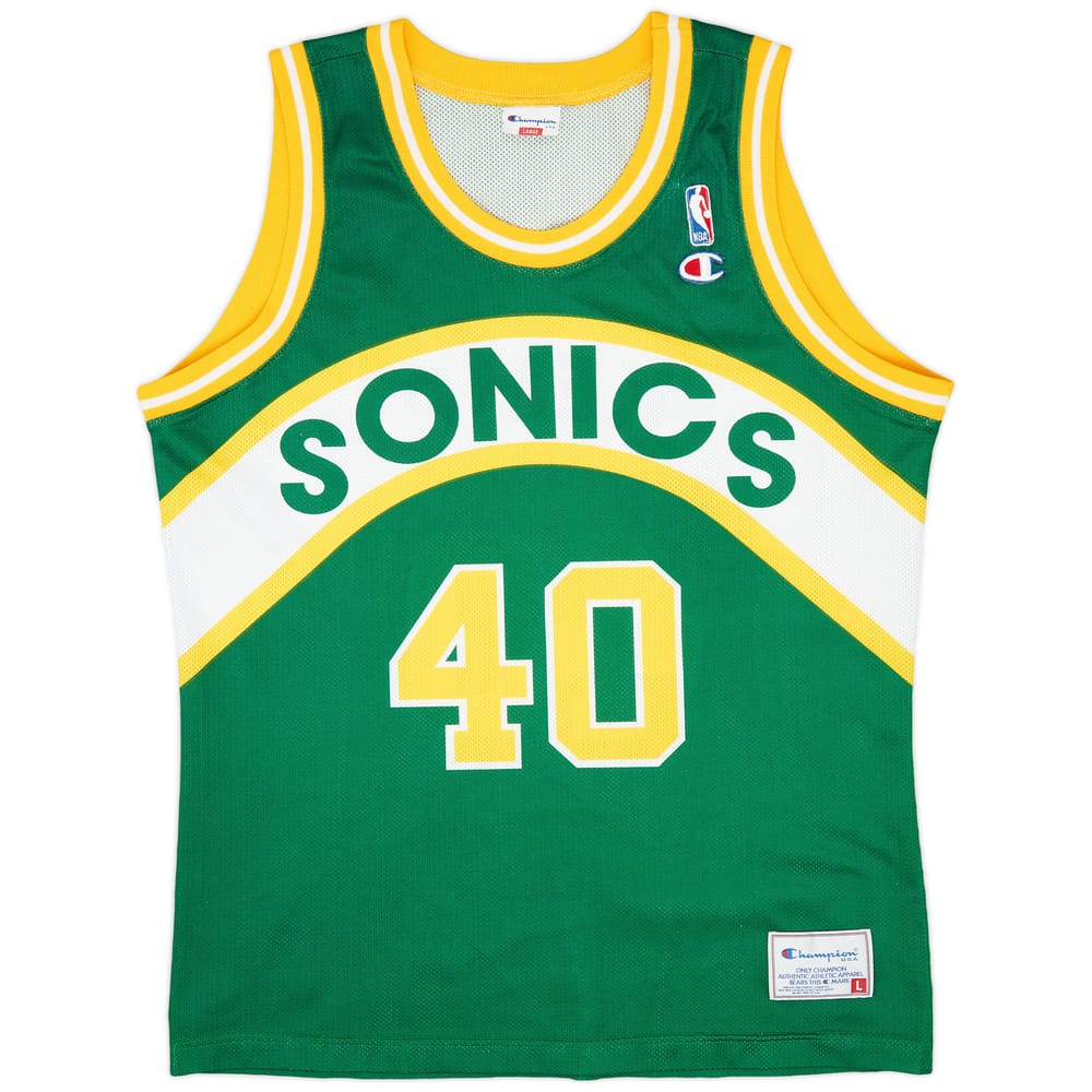1991-95 Seattle SuperSonics Kemp #40 Champion Away Jersey (Excellent) L