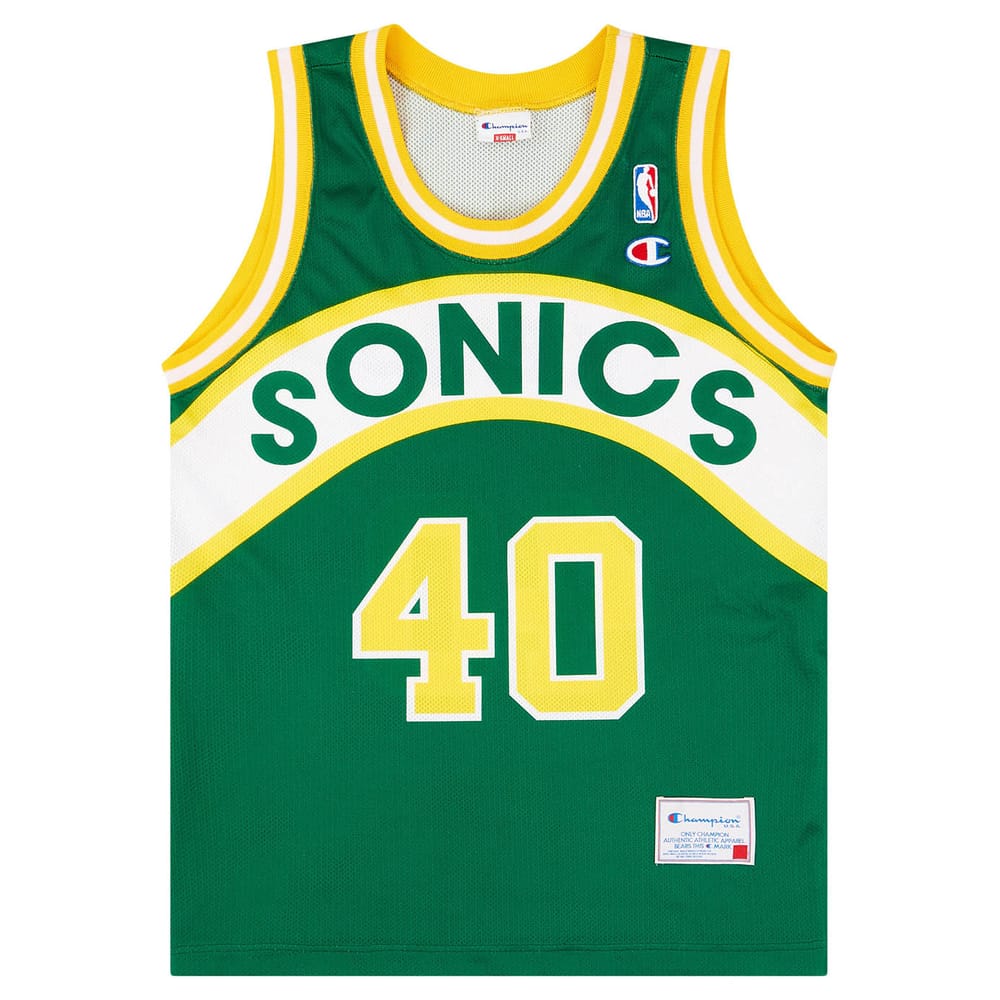 1991-95 Seattle SuperSonics Kemp #40 Champion Away Jersey (Very Good) XS