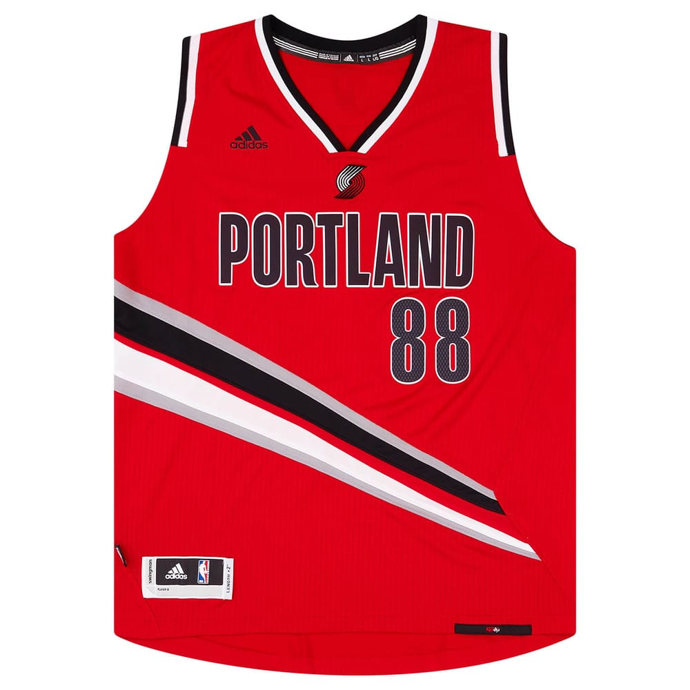 2014-15 Portland Trail Blazers Batum #88 adidas Swingman Alternate Jersey (Excellent) L