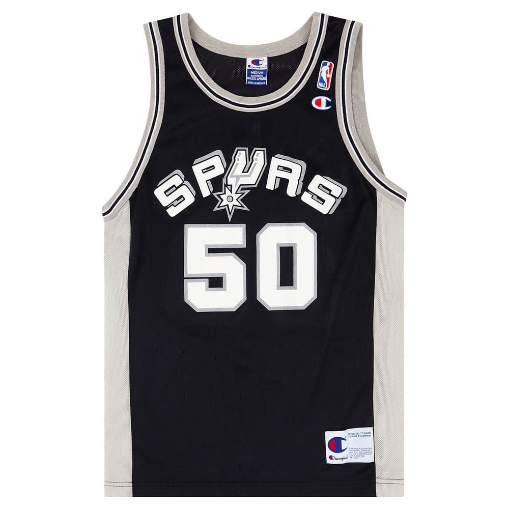1995-00 San Antonio Spurs Robinson #50 Champion Away Jersey (Excellent) M