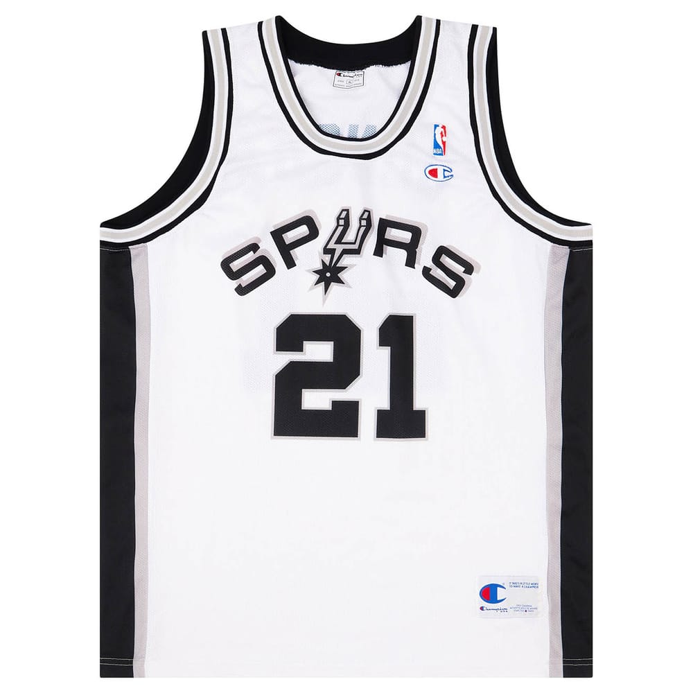 1997-01 San Antonio Spurs Duncan #21 Champion Home Jersey (Excellent) XL