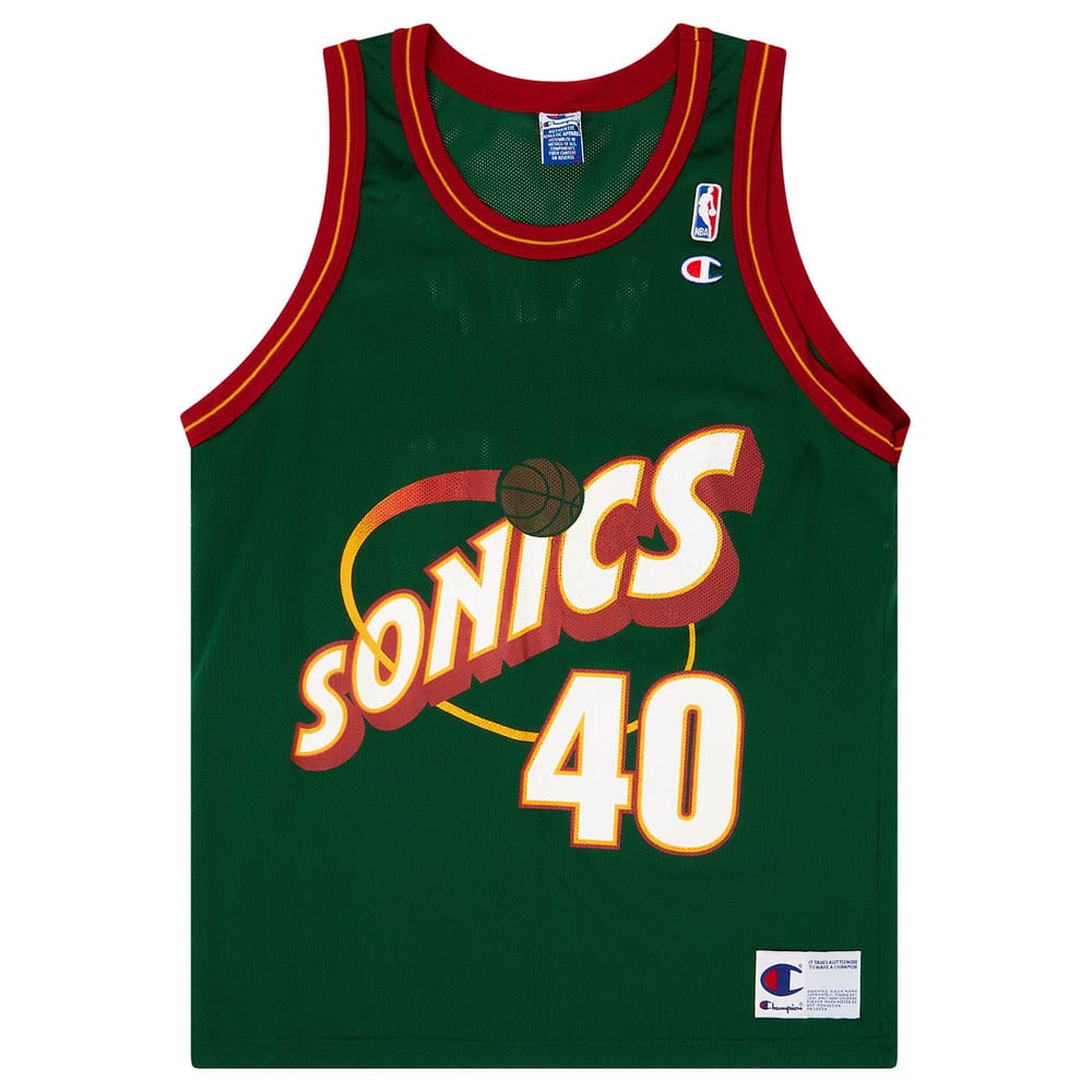 1995-97 Seattle SuperSonics Kemp #40 Champion Away Jersey (Excellent) L