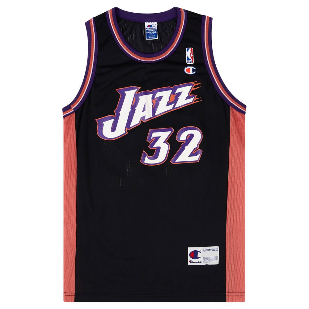 1998-02 Utah Jazz Malone #32 Champion Alternate Jersey (Excellent) M