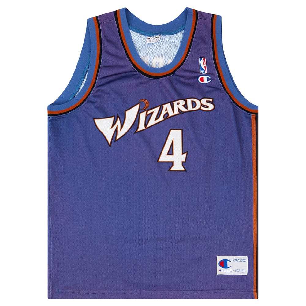1997-98 Washington Wizards Webber #4 Champion Away Jersey (Very Good) L