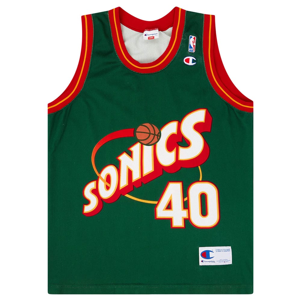 1995-97 Seattle SuperSonics Kemp #40 Champion Away Jersey (Very Good) XL