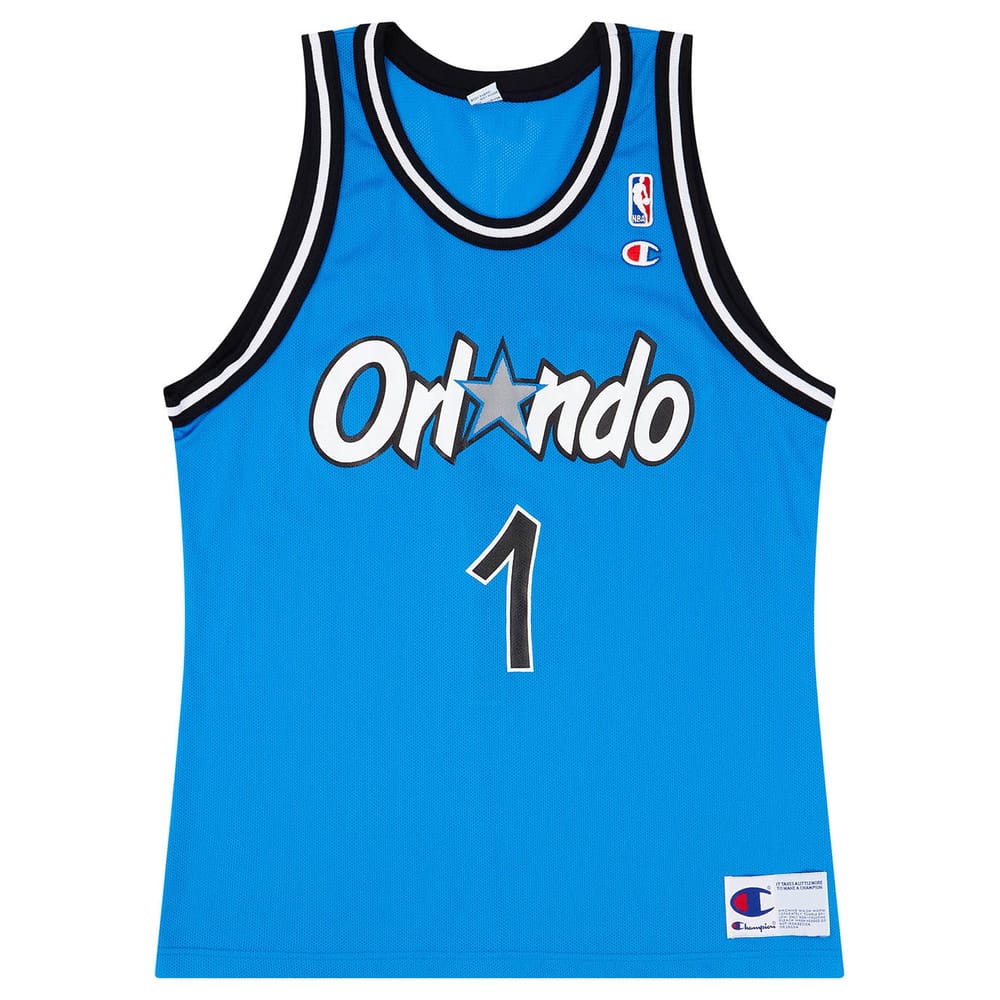 1995-98 Orlando Magic Hardaway #1 Champion Away Jersey (Excellent) L