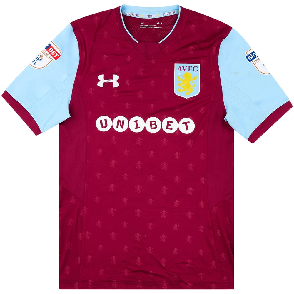 2017-18 Aston Villa Match Worn FA Cup Home Shirt Lansbury #8 (v Peterborough)