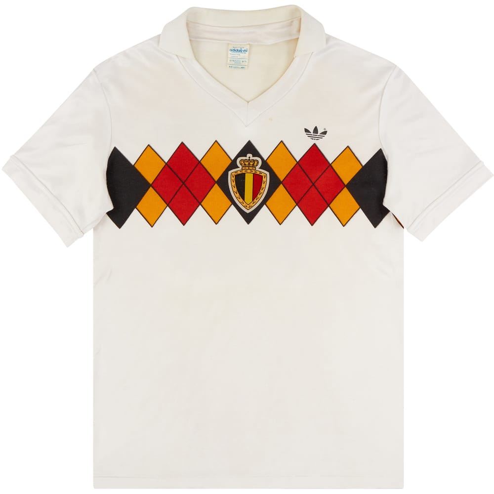 1984 Belgium Match Issue European Championship Away Shirt #15 (Verheyen) v Denmark