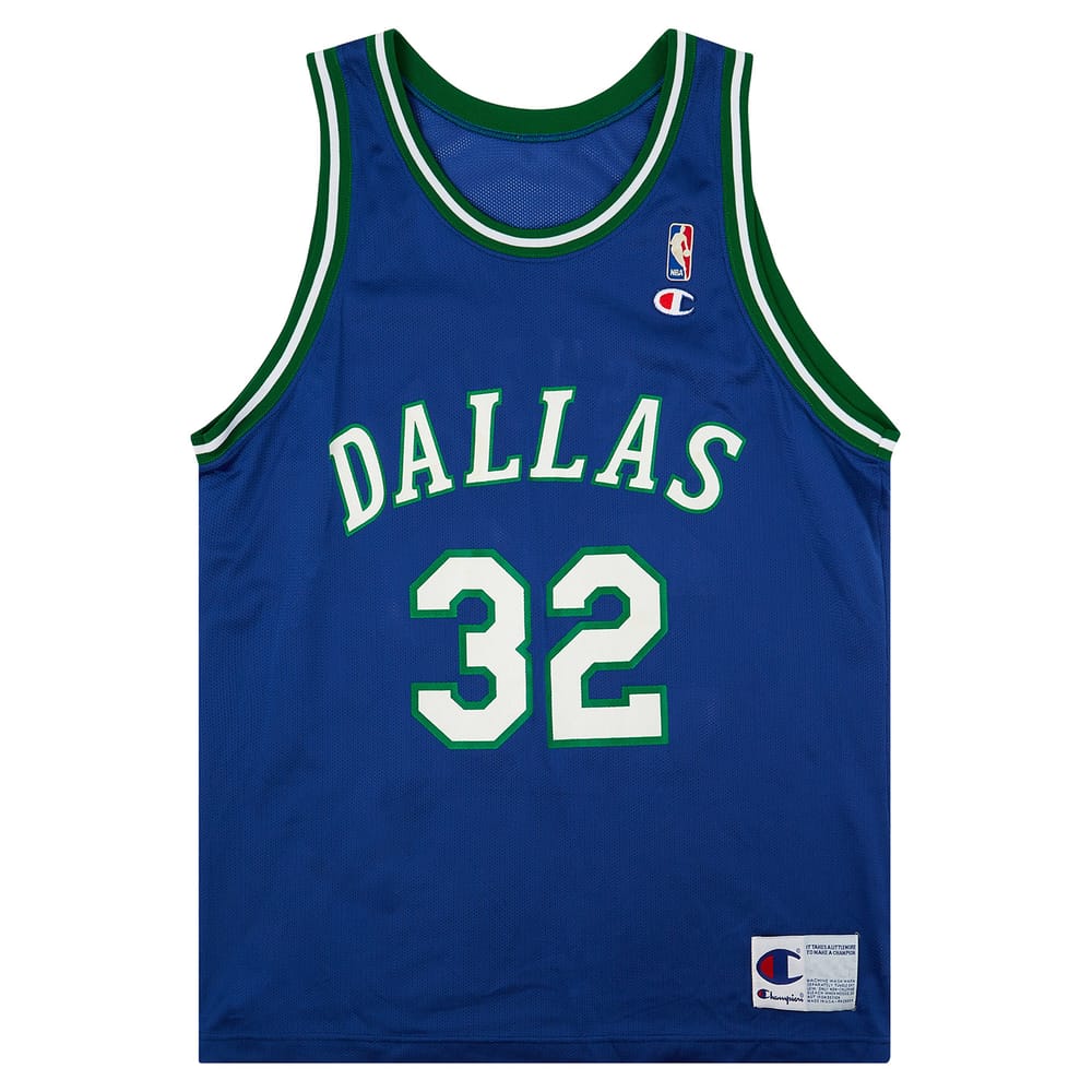 1993-95 Dallas Mavericks Mashburn #32 Champion Away Jersey (Very Good) L
