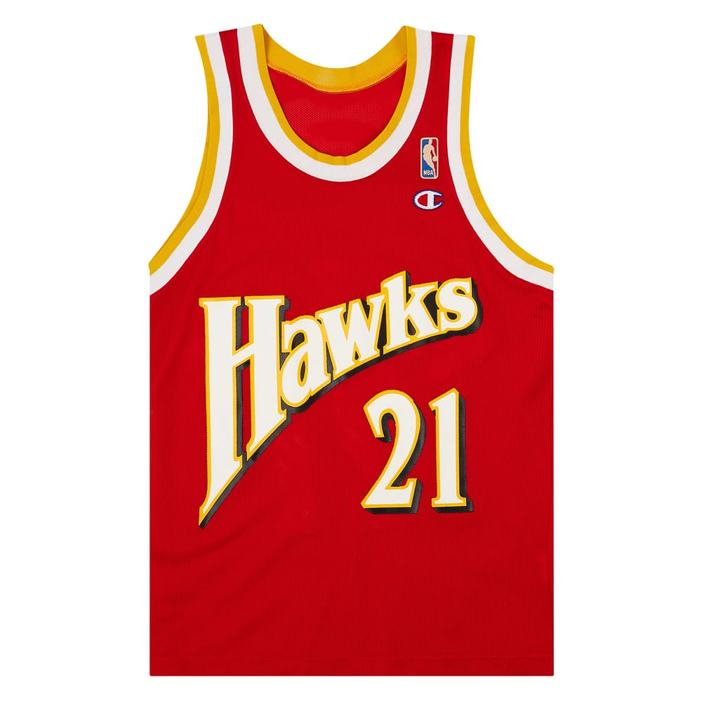 1992-94 Atlanta Hawks Wilkins #21 Champion Away Jersey (Excellent) S