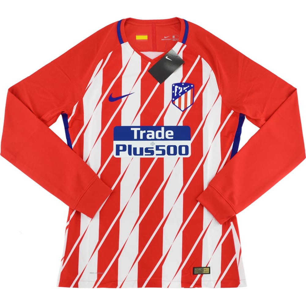 2017-18 Atletico Madrid Player Issue Home L/S Shirt