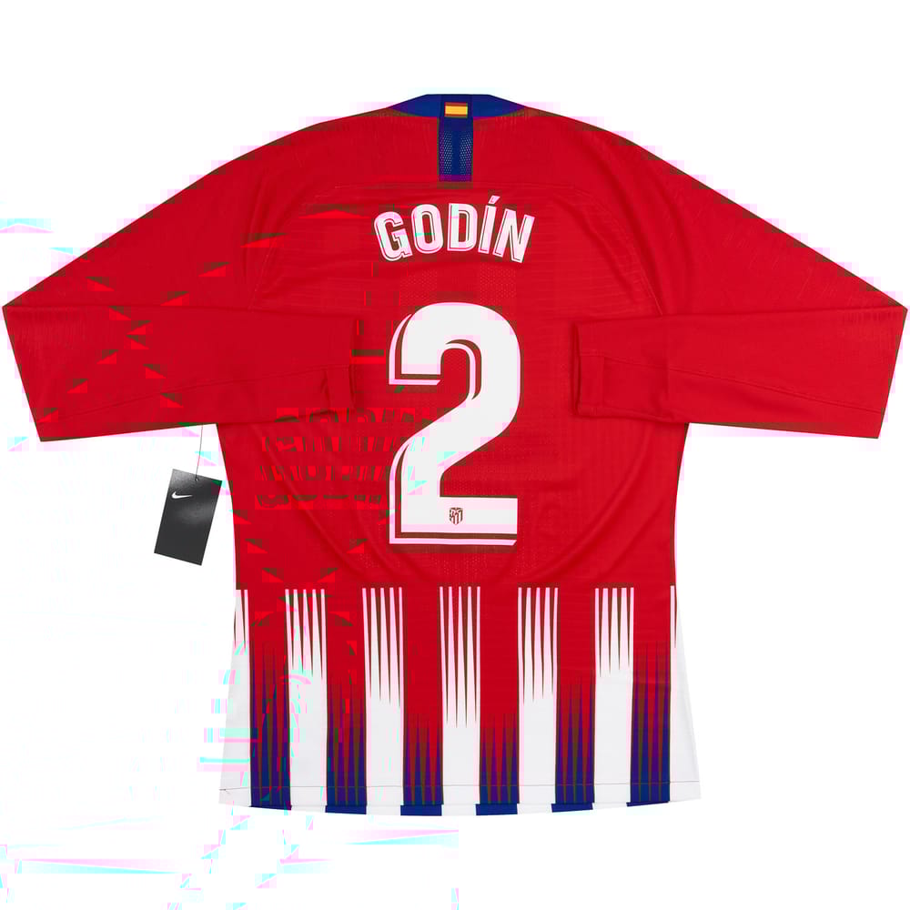 2018-19 Atletico Madrid Player Issue Home L/S Shirt Godín #2 M