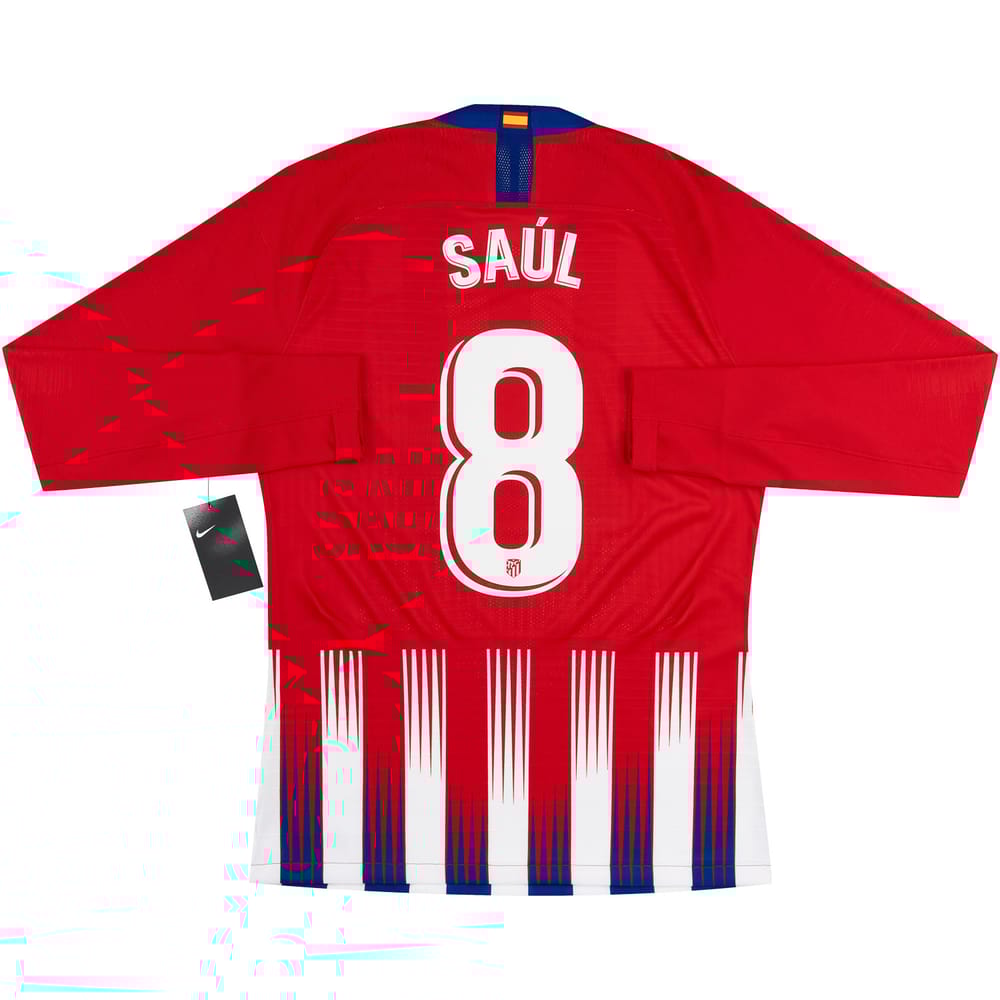 2018-19 Atletico Madrid Player Issue Home L/S Shirt Saúl #8 M