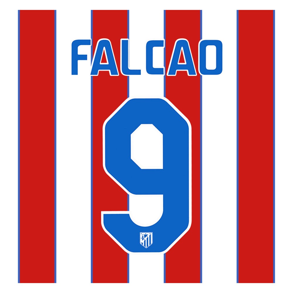 2011-12 Atletico Madrid Home Blue Name Set Falcao #9