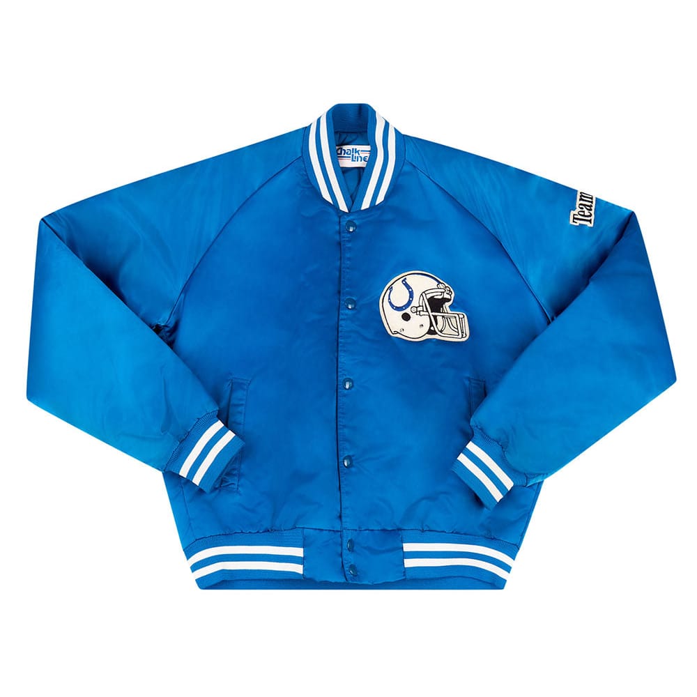 1990s Indianapolis Colts Chalk Line Satin Varsity Jacket M