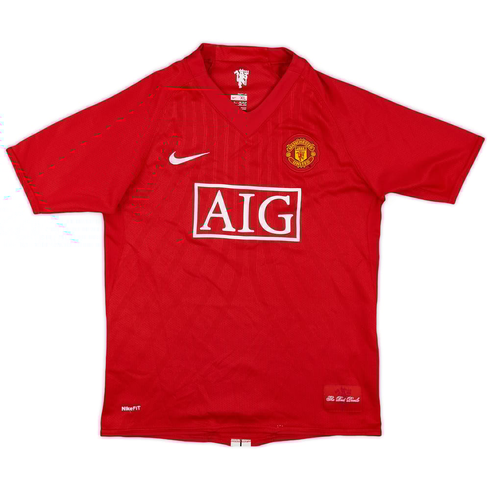 2007-09 Manchester United Home Shirt - 7/10 - (XL.Boys)