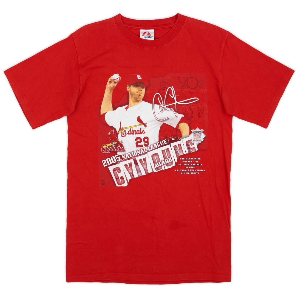 2005 St. Louis Cardinals Chris Carpenter Cy Young Award Winner Majestic Tee - 6/10 - (M)