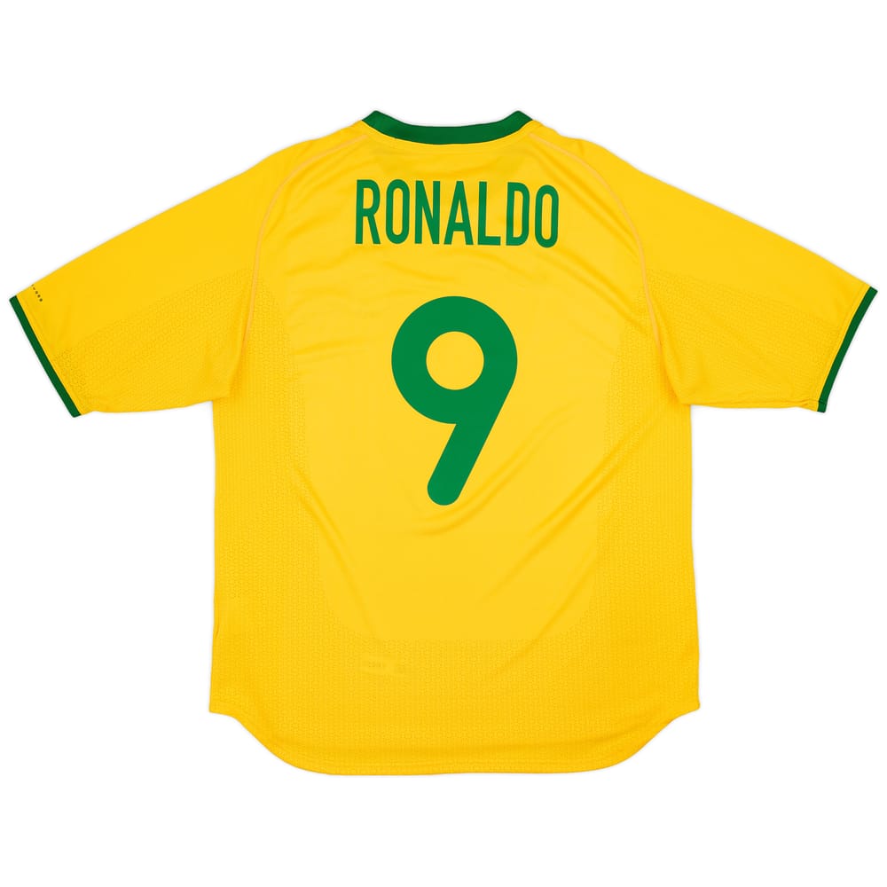 2000-02 Brazil Home Shirt Ronaldo #9 - 8/10 - (L)