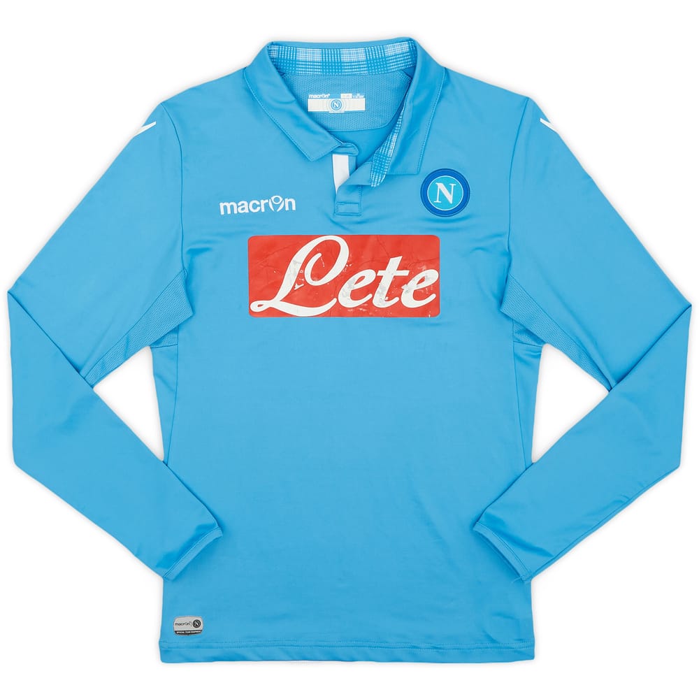 2014-15 Napoli Home L/S Shirt - 5/10 - (L.Boys)