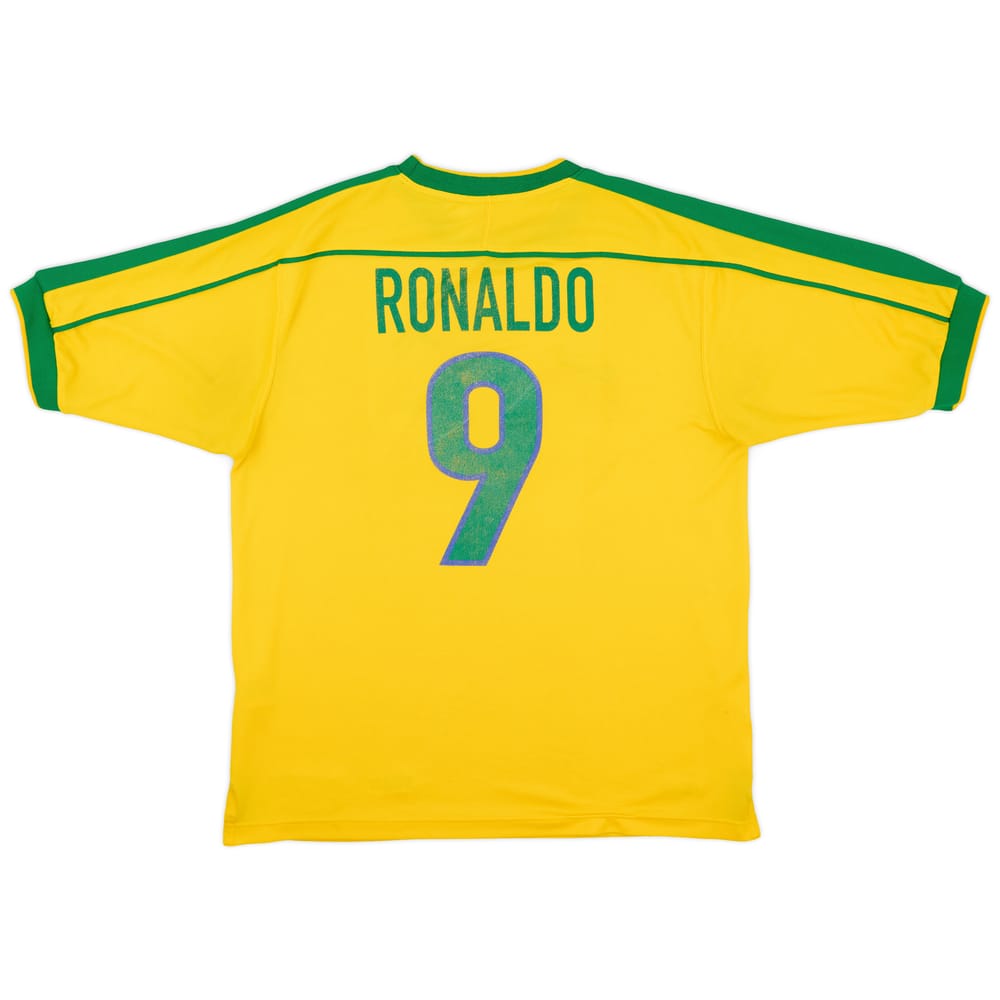 1998-00 Brazil Home Shirt Ronaldo #9 - 6/10 - (XL)