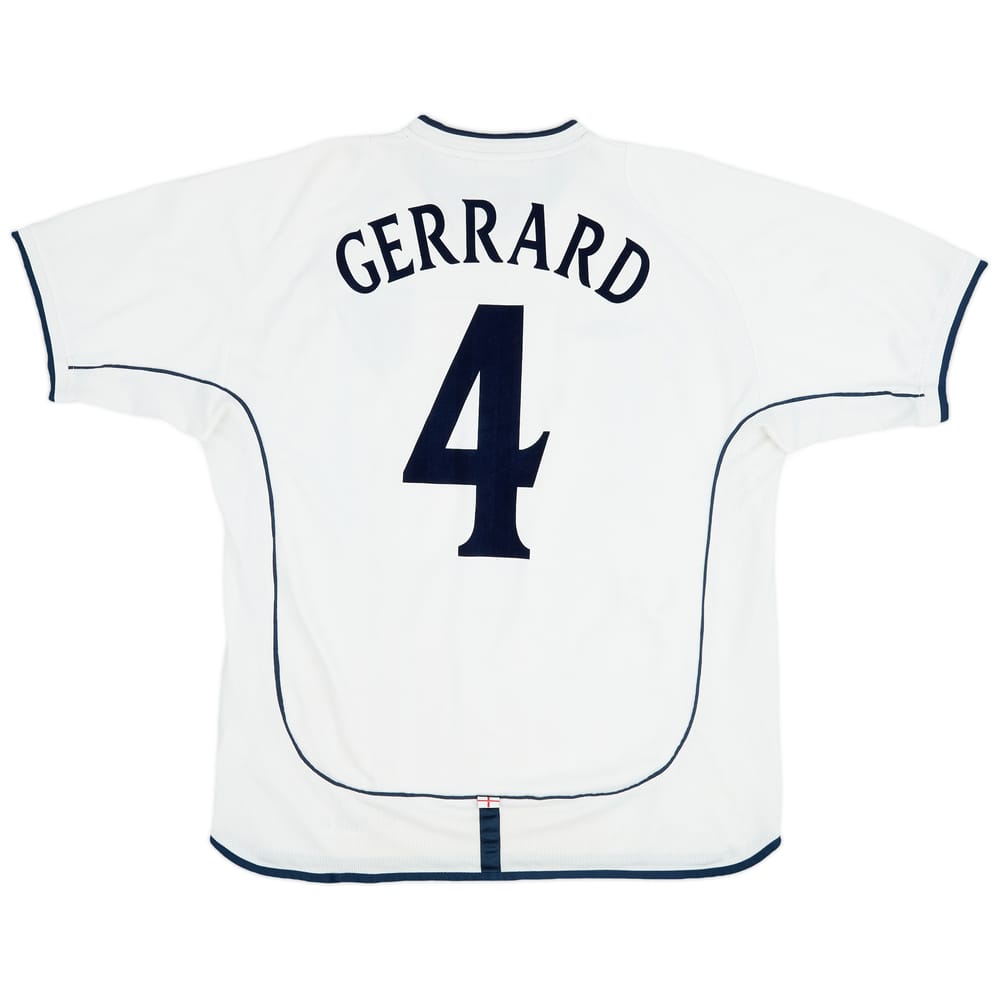 2001-03 England Home Shirt Gerrard #4 - 7/10 - (XL)