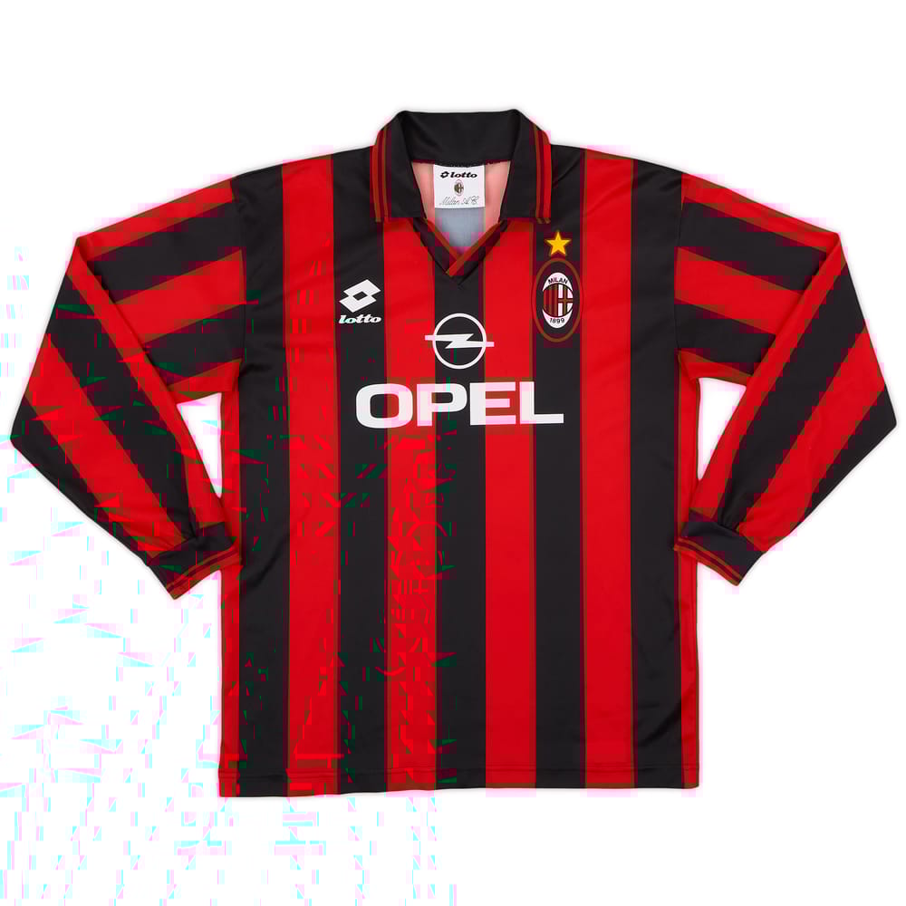 1995-96 AC Milan Home L/S Shirt - 8/10 - (XXXL.Boys)