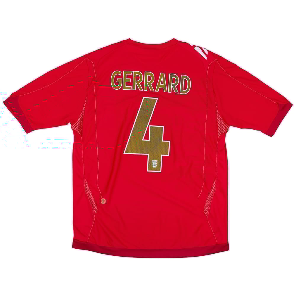 2006-08 England Away Shirt Gerrard #4 - 7/10 - (L)