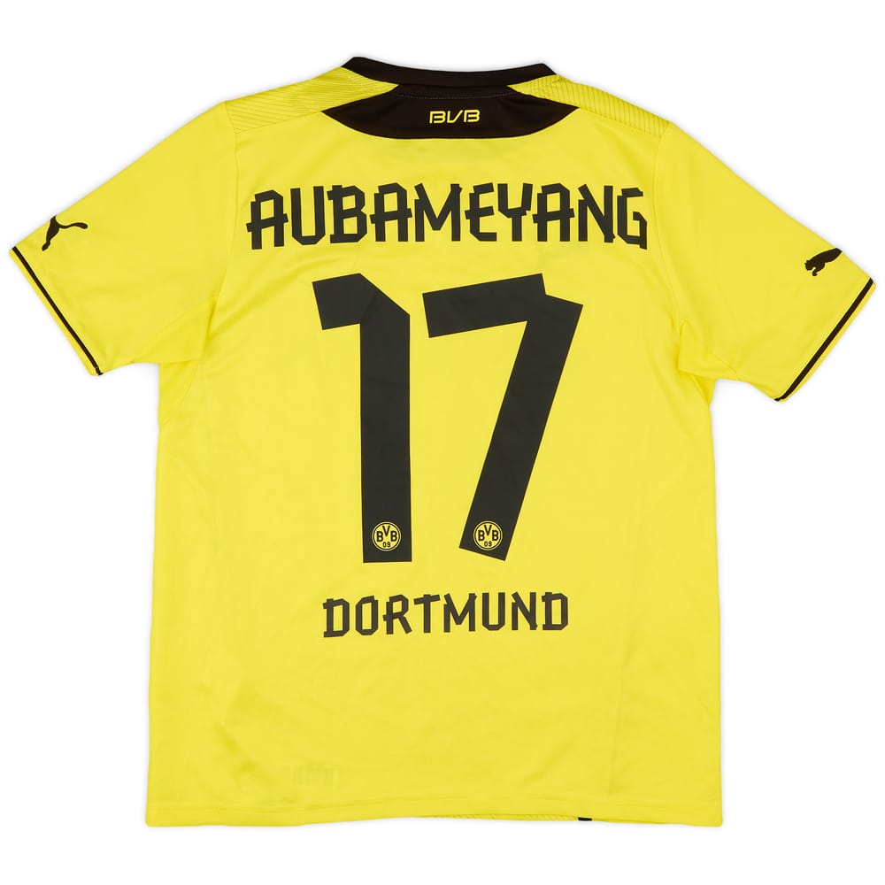 2013-14 Borussia Dortmund Home Shirt Aubameyang #17 - 8/10 - (XL.Boys)