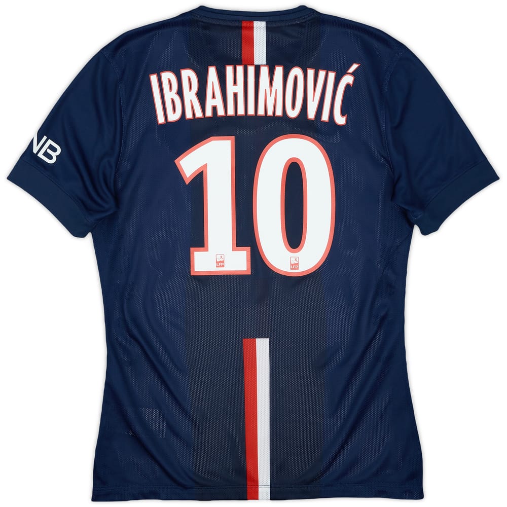 2014-15 Paris Saint-Germain Authentic Home Shirt Ibrahimovic #10 - 8/10 - (M)