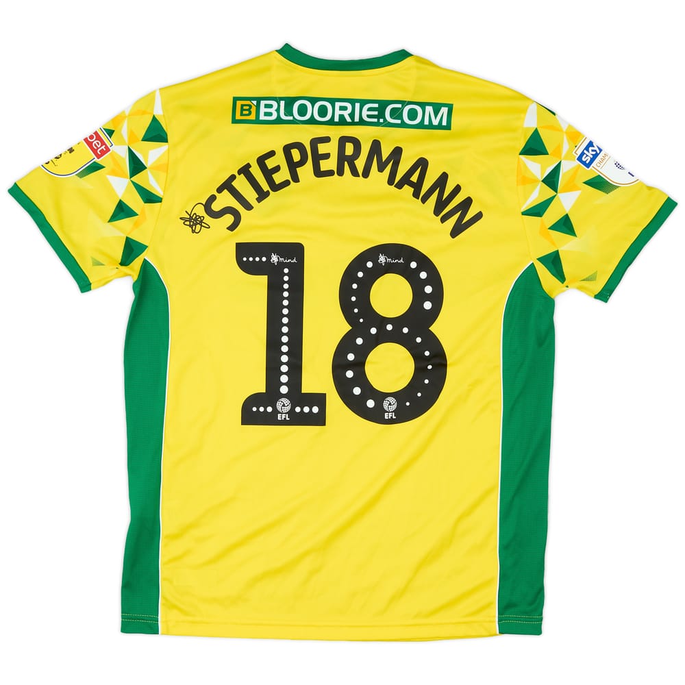 2018-19 Norwich Match Issue Home Shirt Stiepermann #18