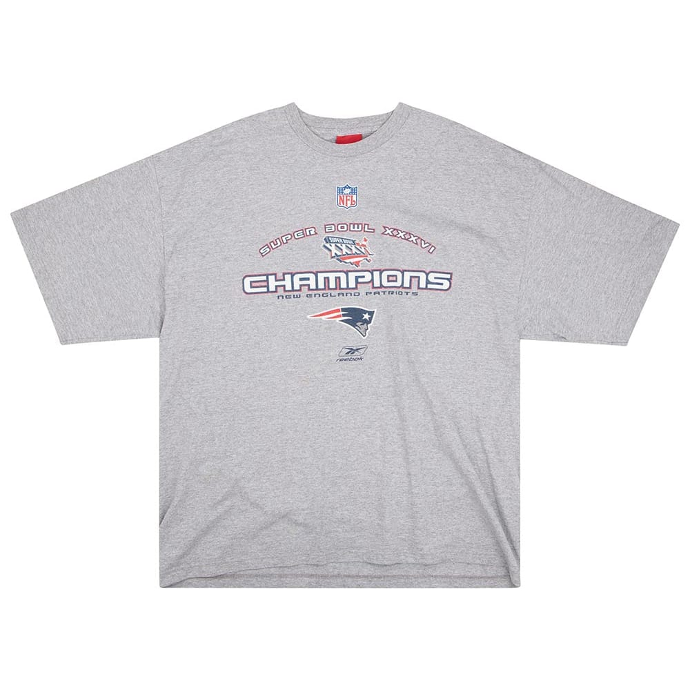 2002 New England Patriots Super Bowl XXXVI Champions Reebok Tee XXL