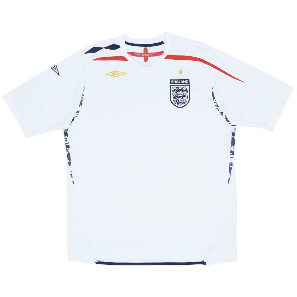 2007-09 England Home Shirt - 8/10 - (XL)
