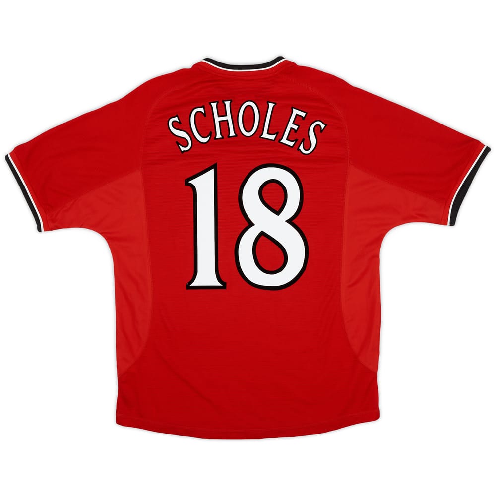 2000-02 Manchester United Home Shirt Scholes #18 - 7/10 - (M)